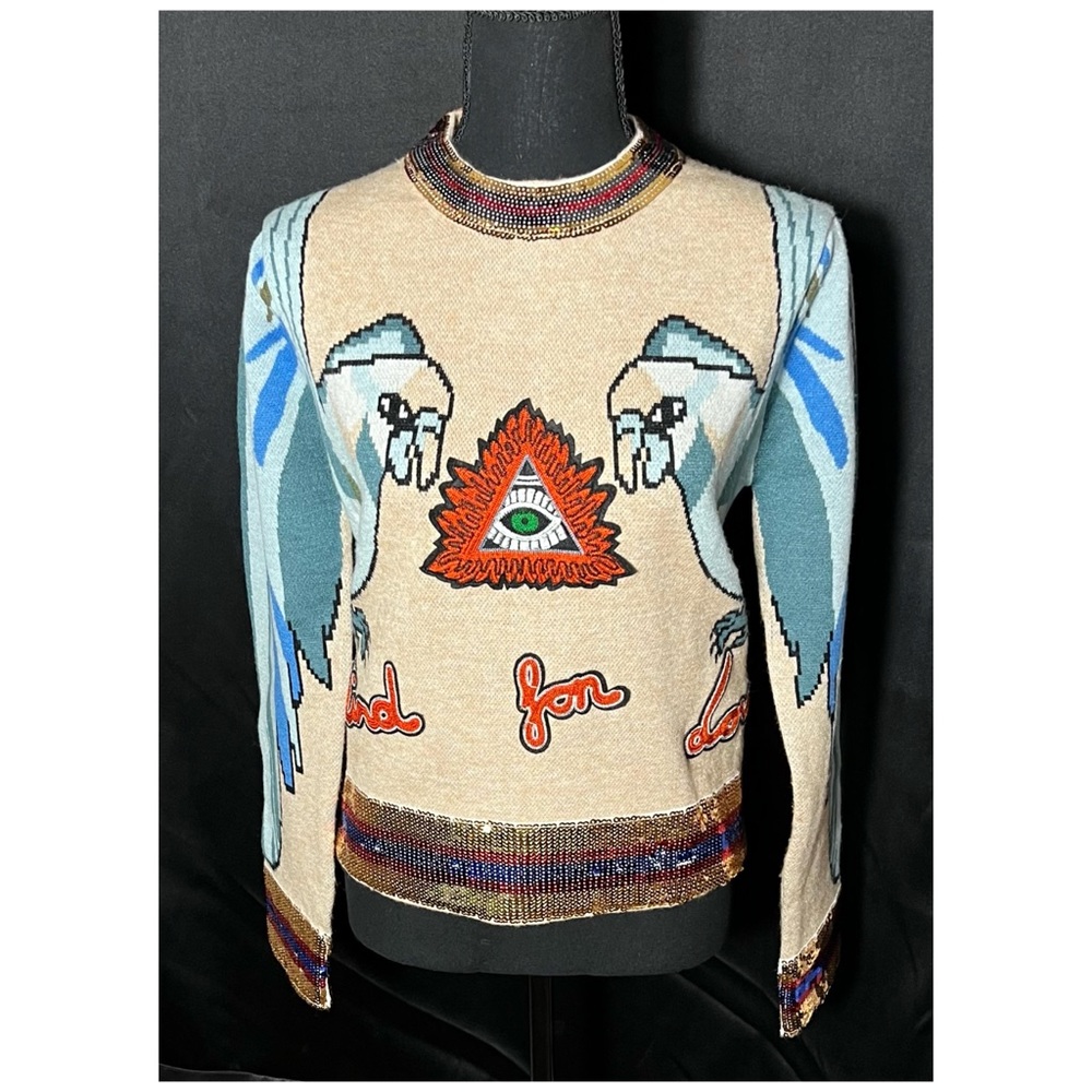 HANDMADE Runway Blind for Love Sequins Sweater Top